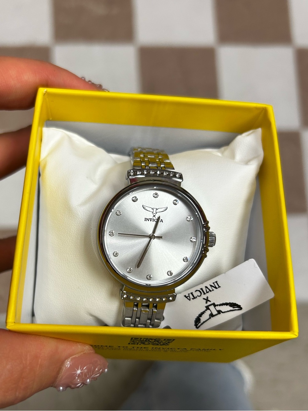 Invicta Silver Dial Women's Bracelet Watch with Crystal Accents